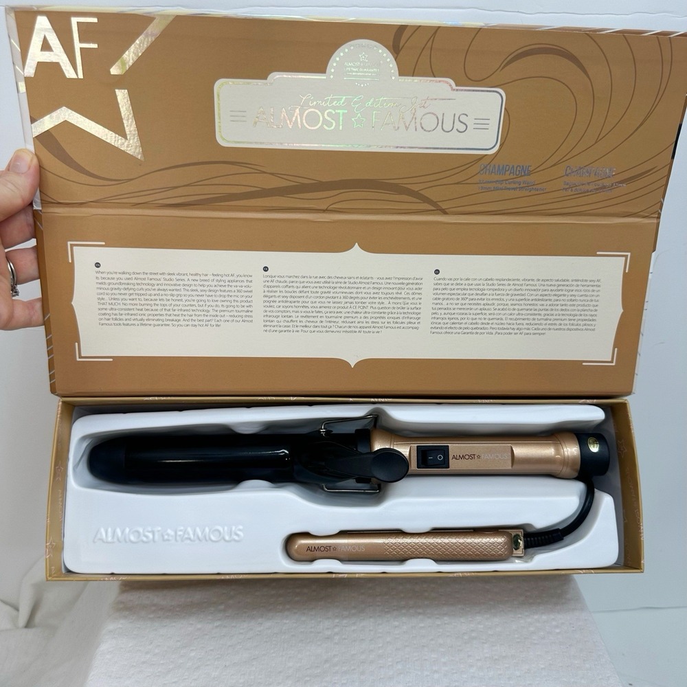 Almost Famous limited edition beachy waves 2-Piece Curling iron straightener Set